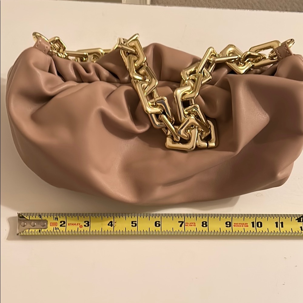 Elegant Tan Chain Shoulder Bag